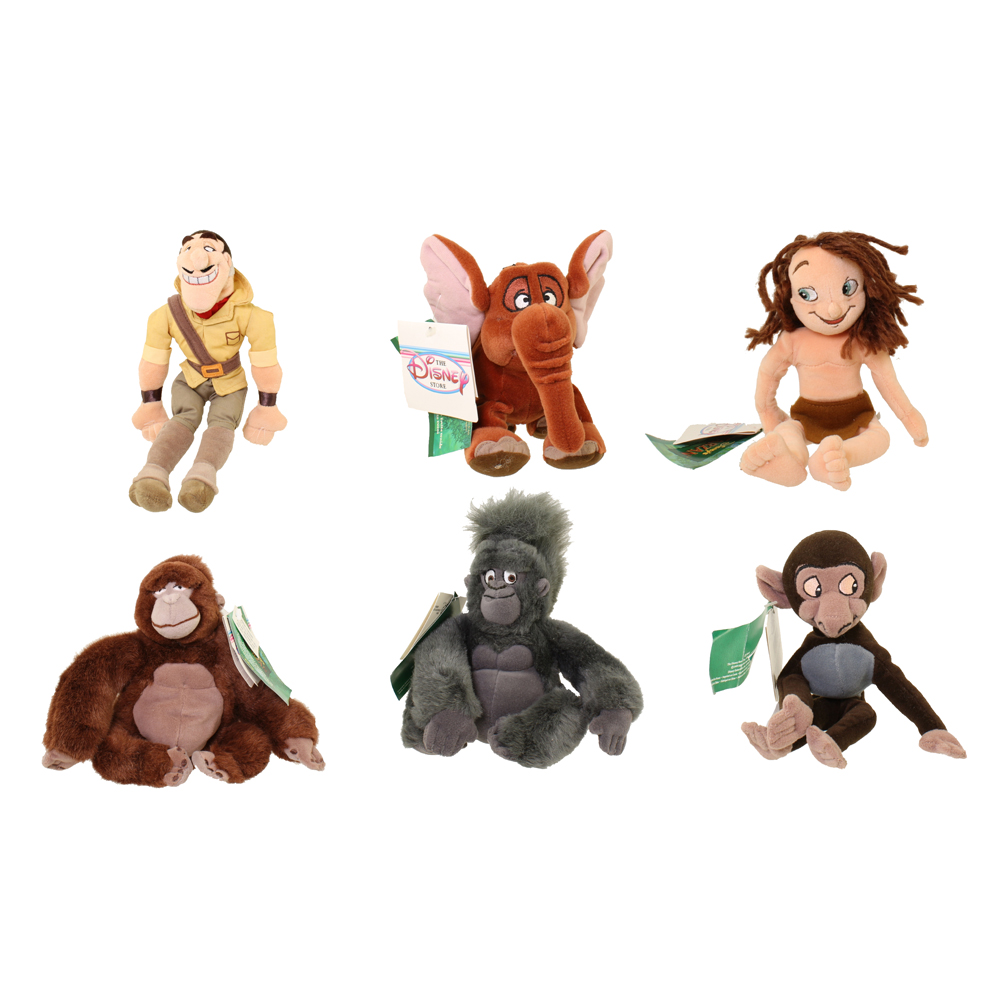 Disney Bean Bag Plush - SET OF 6 Tarzan (TERK, CLAYTON, KALA +3): - Toys, Plush, Trading Cards, Action Figures & Games online retail store shop sale Disney Bean Bag Plush - SET OF 6 Tarzan (TERK, CLAYTON, KALA +3): - Toys, Plush, Trading Cards, Action Figures & Games online retail store shop sale