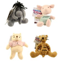 Disney Bean Bag Plush - CLASSIC POOH SET OF 4 (Pooh, Tigger, Eeyore & Piglet)