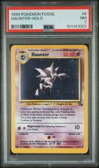 PSA 7 - Pokemon Card - Fossil 6/62 - HAUNTER (holo-foil) - NM