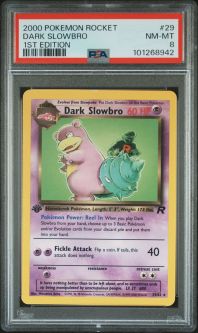PSA 8 - Pokemon Card - Team Rocket 29/82 - DARK SLOWBRO (rare) *1st Edition* - NM-MT
