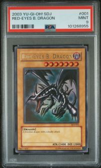 PSA 9 - Yu-Gi-Oh Card - SDJ-001- RED EYES B. DRAGON (ultra rare holo) - MINT