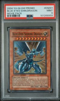PSA 9 - Yu-Gi-Oh Card - MOV-EN001 - BLUE EYES SHINING DRAGON (super rare holo) - MINT
