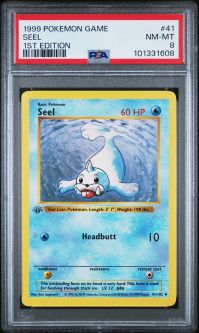 PSA 8 - Pokemon Card - Base 41/102 - SEEL (uncommon) *1st Edition* - NM-MT