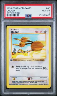 PSA 8 - Pokemon Card - Base 48/102 - DODUO (common) *1st Edition* - NM-MT