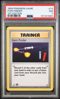 PSA 7 - Pokemon Card - Base 74/102 - ITEM FINDER (rare) *1st Edition* - NM
