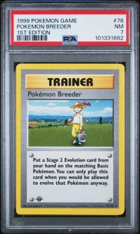 PSA 7 - Pokemon Card - Base 76/102 - POKEMON BREEDER (rare) *1st Edition* - NM