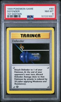 PSA 8 - Pokemon Card - Base 80/102 - DEFENDER (uncommon) *1st Edition* - NM-MT PSA 8 - Pokemon Card - Base 80/102 - DEFENDER (uncommon) *1st Edition* - NM-MT