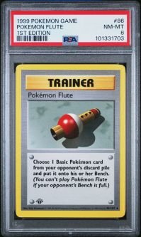 PSA 8 - Pokemon Card - Base 86/102 - POKEMON FLUTE (uncommon) *1st Edition* - NM-MT