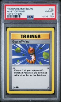 PSA 8 - Pokemon Card - Base 93/102 - GUST OF WIND (common) *1st Edition* - NM-MT PSA 8 - Pokemon Card - Base 93/102 - GUST OF WIND (common) *1st Edition* - NM-MT