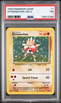 PSA 7 - Pokemon Card - Base 7/102 - HITMONCHAN (holo-foil) - NM