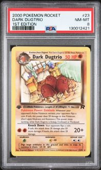 PSA 8 - Pokemon Card - Team Rocket 23/82 - DARK DUGTRIO (rare) *1st Edition* - NM-MT