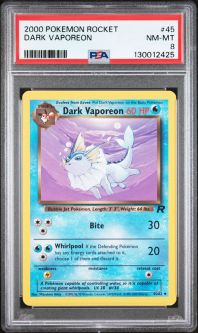 PSA 8 - Pokemon Card - Team Rocket 45/82 - DARK VAPOREON (uncommon) *1st Edition* - NM-MT