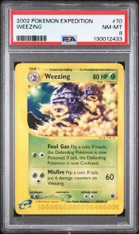 PSA 8 - Pokemon Card - Expedition 70/165 - WEEZING (rare) - NM-MT