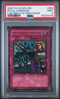 PSA 9 - Yu-Gi-Oh Card - LON-080 - ROYAL COMMAND (ultra rare holo) - MINT