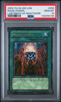 PSA 10 - Yu-Gi-Oh Card - LON-050 - MAGE POWER (ultra rare holo) - GEM MINT