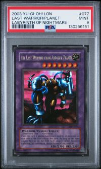PSA 9 - Yu-Gi-Oh Card - LON-077 - THE LAST WARRIOR FROM ANOTHER PLANET (ultra rare holo) - MINT