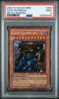 PSA 9 - Yu-Gi-Oh Card - MRD-000 - GATE GUARDIAN (secret rare holo) - MINT