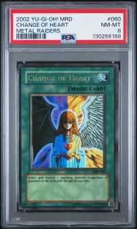 PSA 8 - Yu-Gi-Oh Card - MRD-060 - CHANGE OF HEART (ultra rare holo) - NM-MT