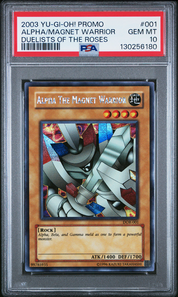 PSA 10 - Yu-Gi-Oh Card - DOR-001 - ALPHA the MAGNET WARRIOR (secret rare holo) - GEM MINT