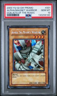 PSA 10 - Yu-Gi-Oh Card - DOR-001 - ALPHA the MAGNET WARRIOR (secret rare holo) - GEM MINT