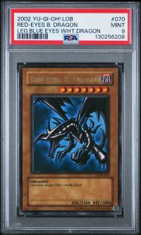 PSA 9 - Yu-Gi-Oh Card - LOB-070 - RED EYES BLACK DRAGON (ultra rare holo) - MINT