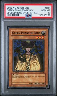 PSA 10 - Yu-Gi-Oh Card - LOB-034 - GREEN PHANTOM KING (common) *1st Edition* - GEM MINT