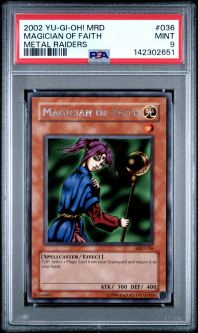 PSA 9 - Yu-Gi-Oh Card - MRD-036 - MAGICIAN OF FAITH (rare) - MINT