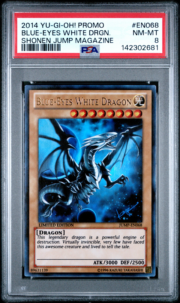 PSA 8 - Yu-Gi-Oh Card - JUMP-EN068 - BLUE-EYES WHITE DRAGON (ultra