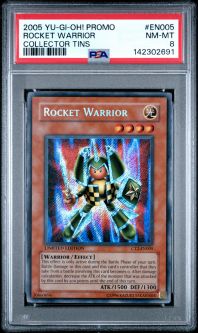 PSA 8 - Yu-Gi-Oh Card - CT2-EN005 - ROCKET WARRIOR (secret rare holo) - NM-MT
