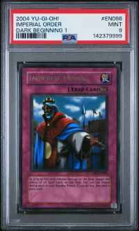PSA 9 - Yu-Gi-Oh Card - DB1-EN086 - IMPERIAL ORDER (ultra rare holo) - MINT