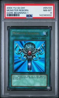 PSA 8 - Yu-Gi-Oh Card - DB1-EN133 - MONSTER REBORN (ultra rare holo) - NM-MT