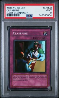 PSA 9 - Yu-Gi-Oh Card - DB1-EN083 - CEASEFIRE (super rare holo) - MINT