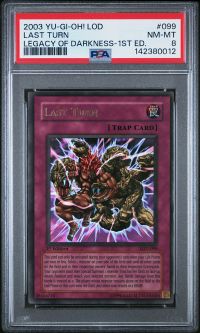 PSA 8 - Yu-Gi-Oh Card - LOD-099 - LAST TURN (ultra rare holo) *1st Edition* - NM-MT