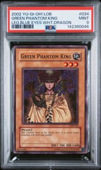 PSA 9 - Yu-Gi-Oh Card - LOB-034 - GREEN PHANTOM KING (common) - MINT