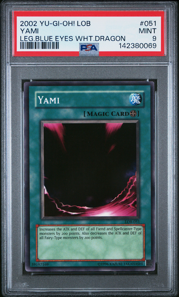 PSA 9 - Yu-Gi-Oh Card - LOB-051 - YAMI (common) - MINT: BBToyStore