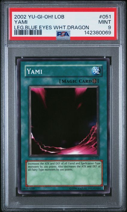 PSA 9 - Yu-Gi-Oh Card - LOB-051 - YAMI (common) - MINT: BBToyStore.com -  Toys, Plush, Trading Cards, Action Figures & Games online retail store shop  sale