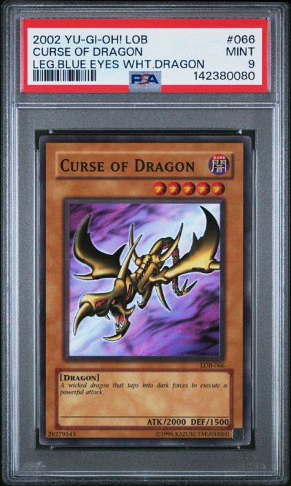 PSA 9 - Yu-Gi-Oh Card - LOB-066 - CURSE of DRAGON (super rare holo
