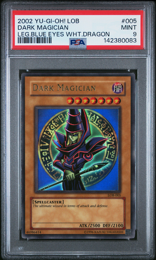 PSA 9 - Yu-Gi-Oh Card - LOB-005 - DARK MAGICIAN (ultra rare holo) - MINT
