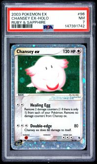 PSA 7 - Pokemon Card - Ruby & Sapphire 96/109 - CHANSEY EX (holo-foil) - NM