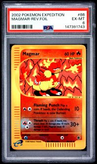 PSA 6 - Pokemon Card - Expedition 86/165 - MAGMAR (reverse holo) - EX-MT