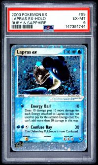 PSA 6 - Pokemon Card - Ruby & Sapphire 99/109 - LAPRAS EX (holo-foil) - EX-MT
