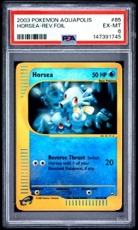PSA 6 - Pokemon Card - Aquapolis 85/147 - HORSEA (reverse foil) - EX-MT