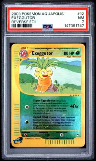 PSA 7 - Pokemon Card - Aquapolis 12/147 - EXEGGUTOR (reverse holo) - NM
