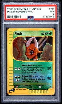 PSA 7 - Pokemon Card - Aquapolis 101/147 - PINSIR (reverse holo) - NM