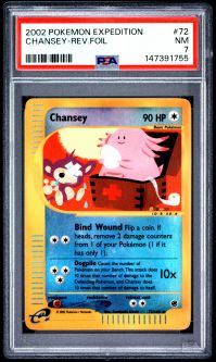 PSA 7 - Pokemon Card - Expedition 72/165 - CHANSEY (reverse holo) - NM
