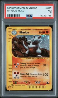 PSA 7 - Pokemon Card - Skyridge H27/H32 - RHYDON (holo-foil) - NM