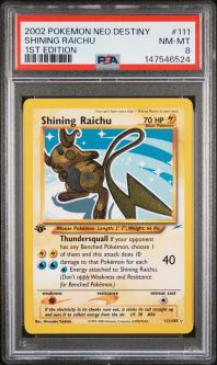 PSA 8 - Pokemon Card - Neo Destiny 111/105 - SHINING RAICHU (holo-foil) *1st Edition* - NM-MT
