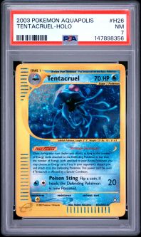 PSA 7 - Pokemon Card - Aquapolis H26/H32 - TENTACRUEL (holo-foil)