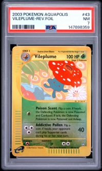 PSA 7 - Pokemon Card - Aquapolis 43/147 - VILEPLUME (reverse holo) - NM