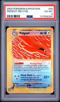 PSA 6 - Pokemon Card - Expedition 59/165 - PIDGEOT (reverse holo) - EX-MT